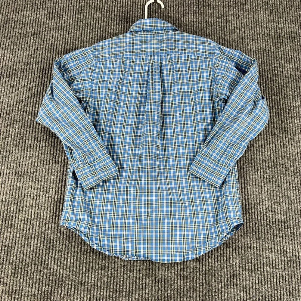 Ralph Lauren Shirt Youth Boys 7 Blue Plaid Long Sleeve Button Down Casual Dress